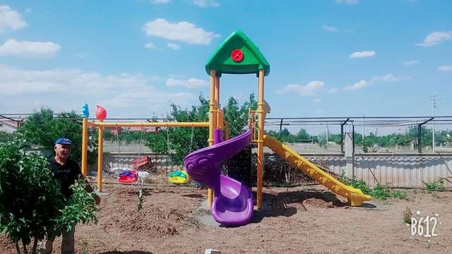 Finland as kids outdoor  swing and slide